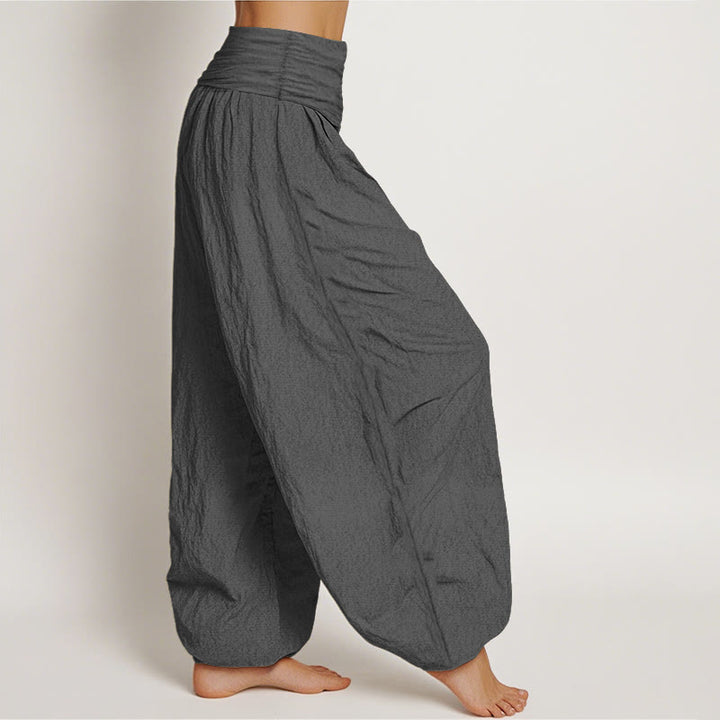 Buddha Stones、鶴、花柄、純綿、レディース、伸縮性ウエスト、ハーレムパンツ - image 10