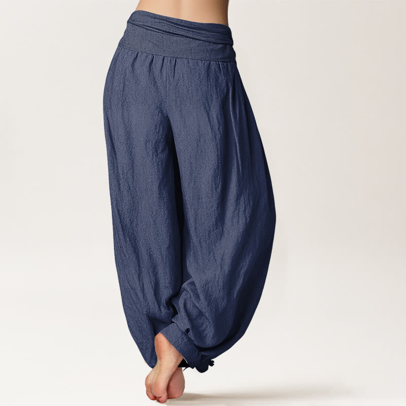 Buddha Stones、鶴、花柄、純綿、レディース、伸縮性ウエスト、ハーレムパンツ - image 6