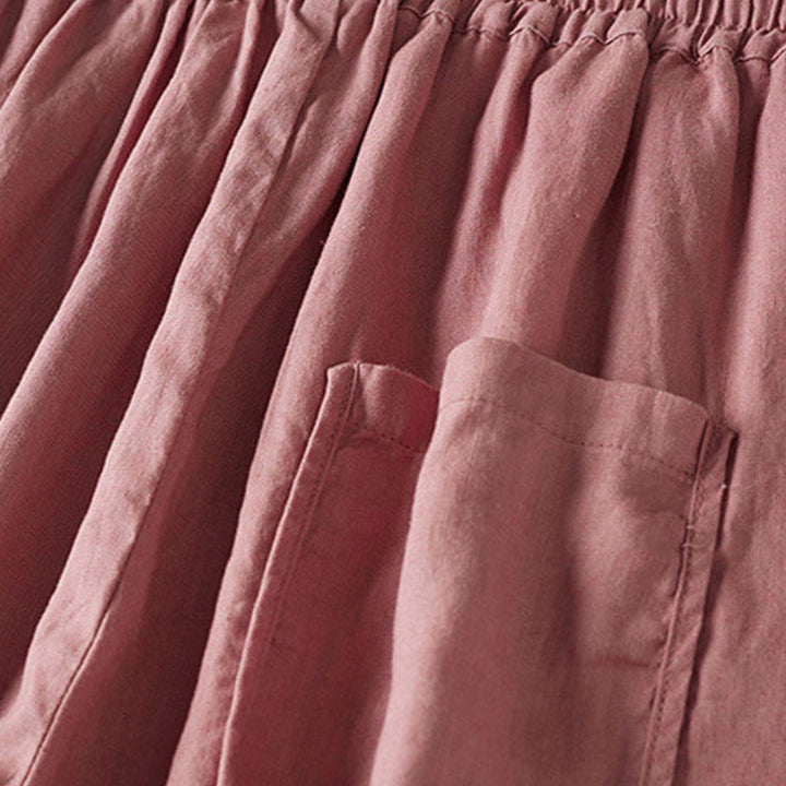 レディース ハーレムパンツ スモールフラワー刺繍 コットンリネン ポケット付き 夏用 Buddha Stones - image 14