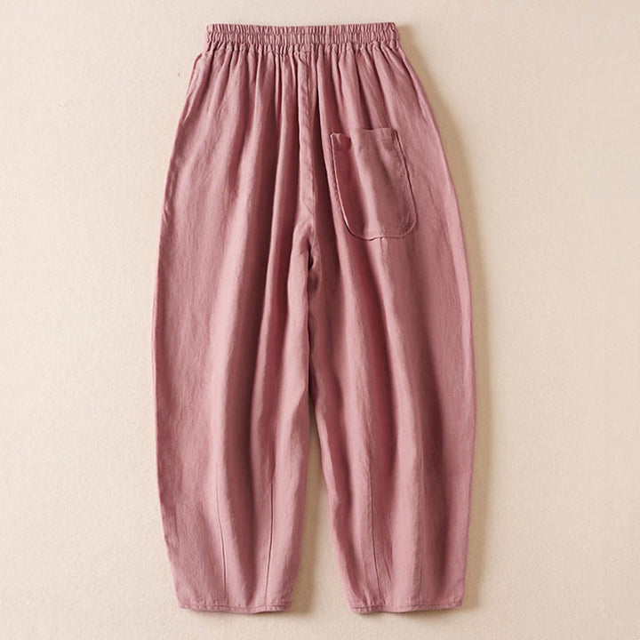 レディース ハーレムパンツ スモールフラワー刺繍 コットンリネン ポケット付き 夏用 Buddha Stones - image 11