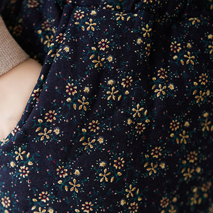 Buddha Stonesヴィンテージ 花柄 伸縮性ウエスト コットン レディース ミディスカート ポケット付き - image 8