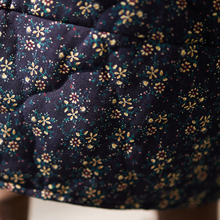 Buddha Stonesヴィンテージ 花柄 伸縮性ウエスト コットン レディース ミディスカート ポケット付き - image 7