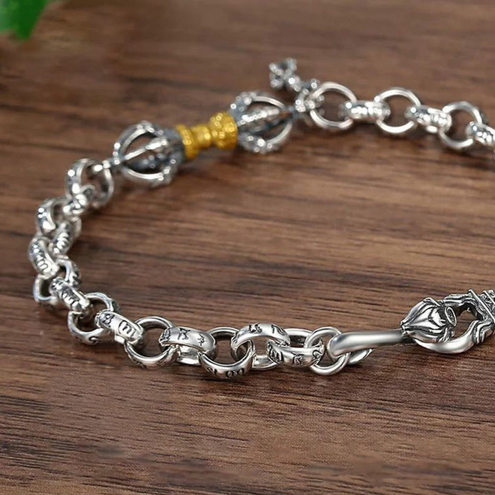 Buddha Stonesレトロオーム・マニ・パドメ・フムバジュラ 銅カーム ブレスレット - image 4