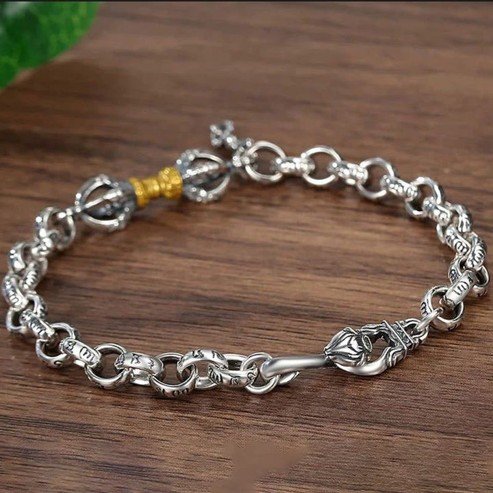 Buddha Stonesレトロオーム・マニ・パドメ・フムバジュラ 銅カーム ブレスレット - image 2