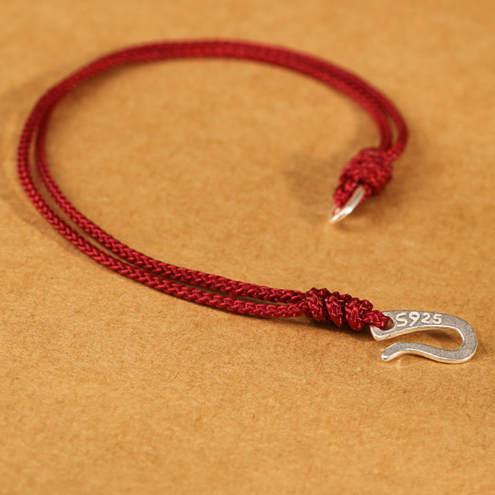 Buddha Stones925 スターリングシルバー フックデザイン赤紐強さ カラフルブレスレット - image 3