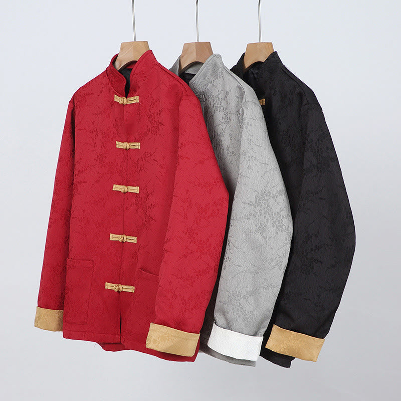 Buddha Stonesジャカード スタンドカラー 長袖 メンズ コットンジャケット ポケット付き - image 13