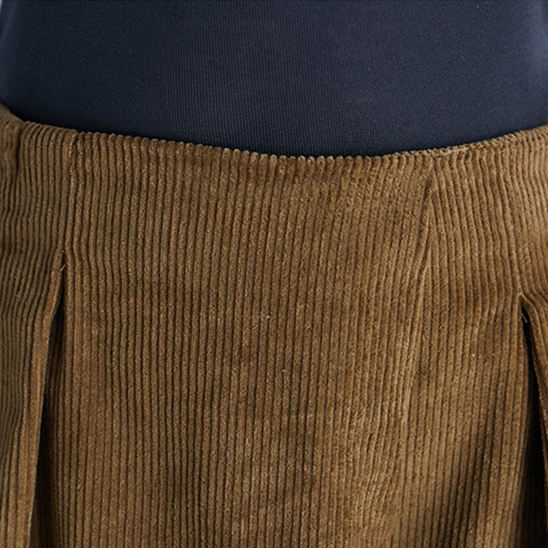 Buddha Stonesレディース プレーンサイドジッパーデザイン ワイドレッグ コーデュロイ 7-8丈パンツ ポケット付き - image 8