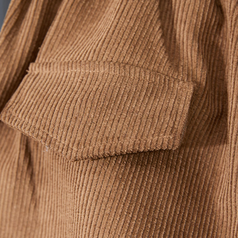 Buddha Stonesペルーカラー 厚手デザイン レディース コットンコーデュロイ ハーレムパンツ ポケット付き - image 4