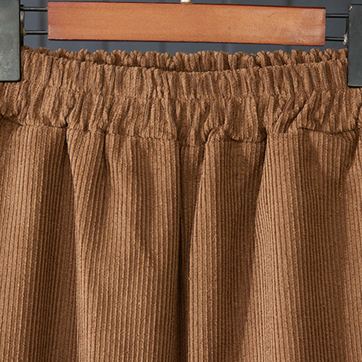 Buddha Stonesペルーカラー 厚手デザイン レディース コットンコーデュロイ ハーレムパンツ ポケット付き - image 2