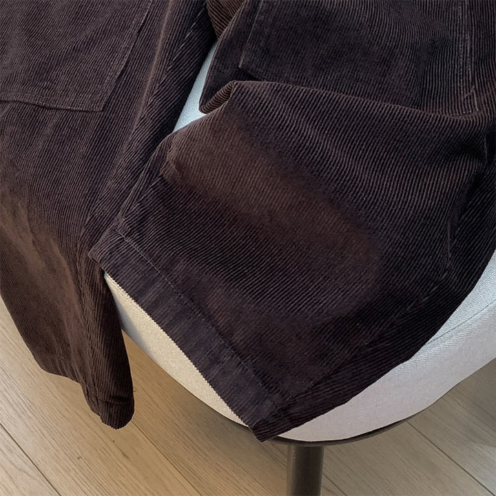 Buddha Stonesレディース 秋冬 ピュアカラー ドローストリング コットン コーデュロイ ハーレムパンツ ポケット付き - image 2