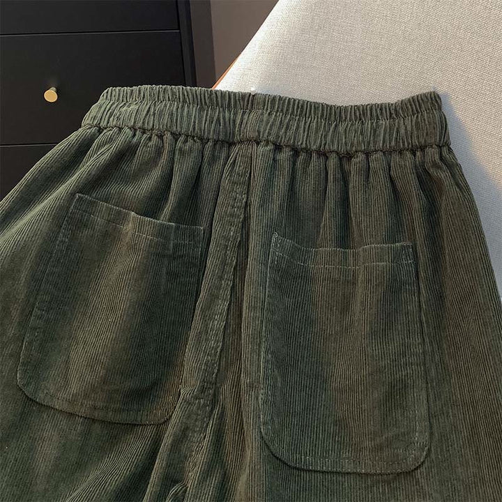 Buddha Stonesレディース 秋冬 ピュアカラー ドローストリング コットン コーデュロイ ハーレムパンツ ポケット付き - image 11