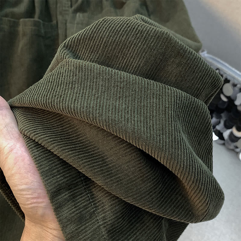 Buddha Stonesレディース 秋冬 ピュアカラー ドローストリング コットン コーデュロイ ハーレムパンツ ポケット付き - image 12