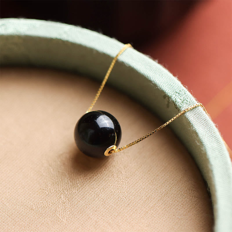 Buddha Stones925スターリングシルバー アンバーラウンドビーズ コンフィデンスフォーカスペンダントネックレス - image 1