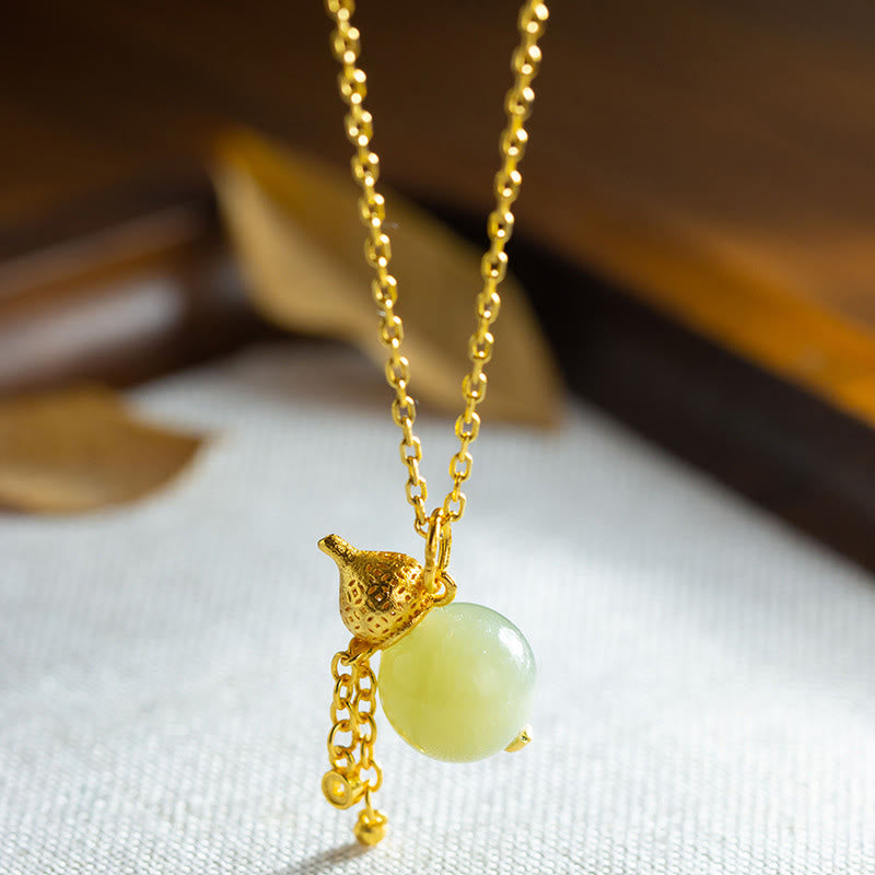 Buddha Stones 925スターリングシルバー ひょうたん型 和田翡翠 幸運の豊かさペンダントネックレス - image 3