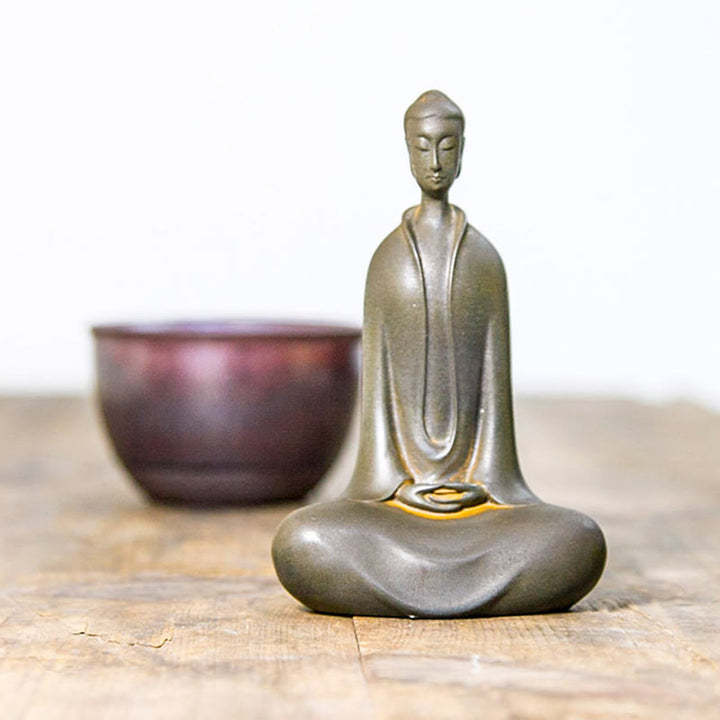 Buddha Stones手作り 釈迦牟尼仏 鉄粉 錆 鋳造 樹脂 像 家の装飾 - image 17