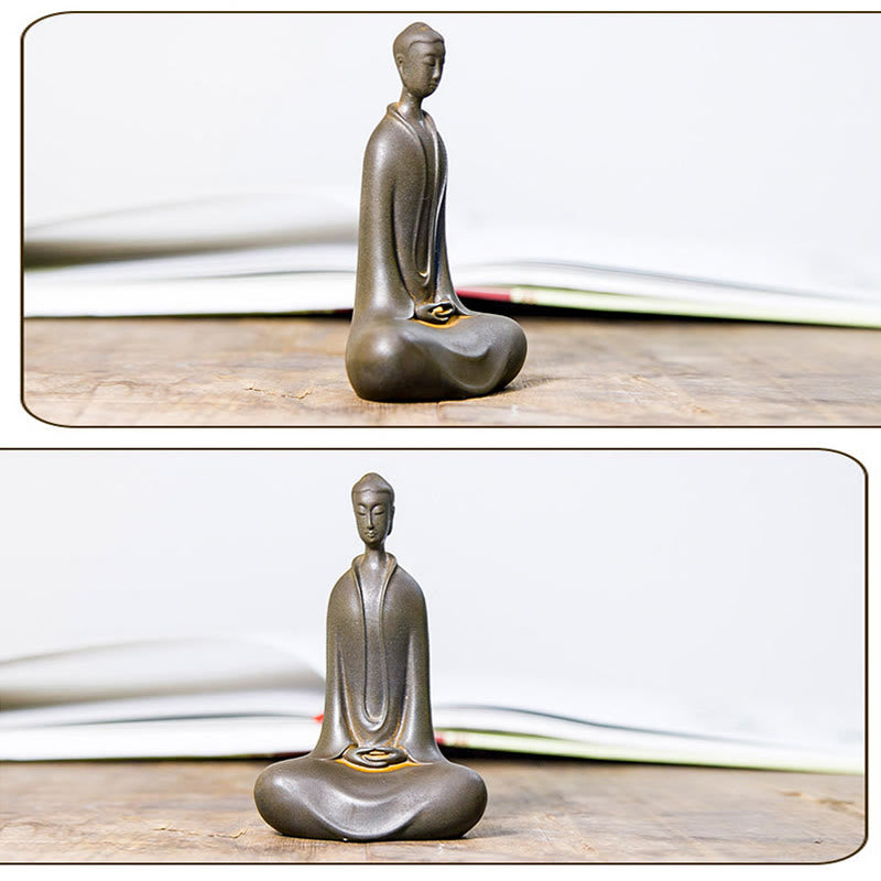 Buddha Stones手作り 釈迦牟尼仏 鉄粉 錆 鋳造 樹脂 像 家の装飾 - image 21