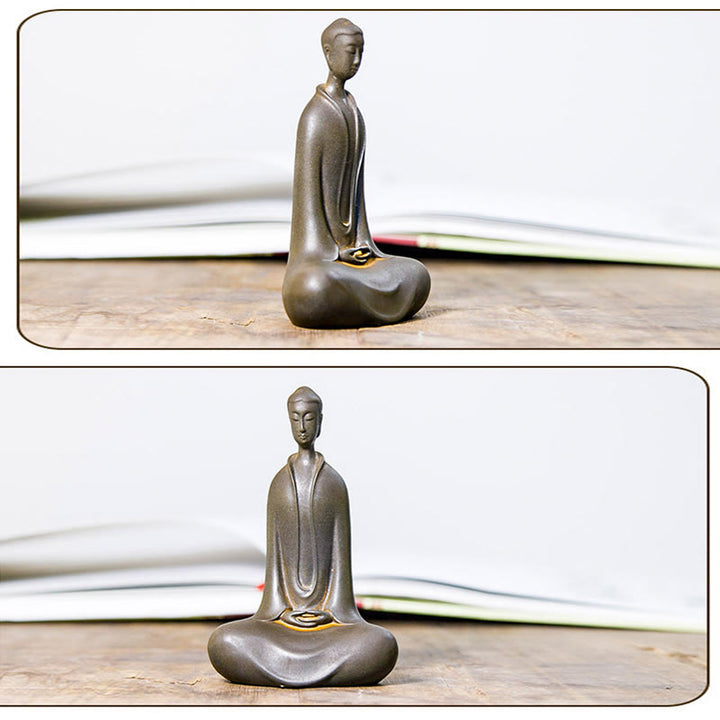 Buddha Stones手作り 釈迦牟尼仏 鉄粉 錆 鋳造 樹脂 像 家の装飾 - image 21