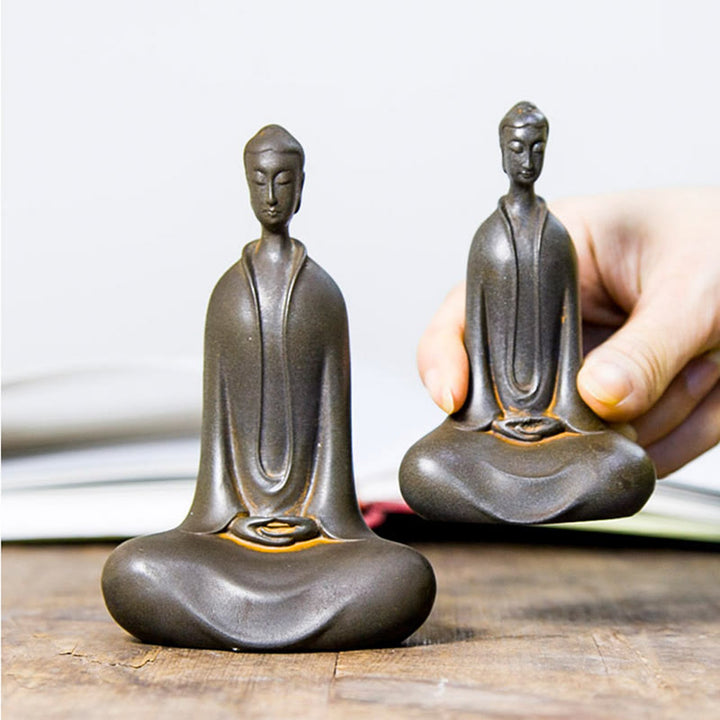 Buddha Stones手作り 釈迦牟尼仏 鉄粉 錆 鋳造 樹脂 像 家の装飾 - image 25