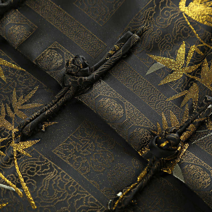 Buddha Stonesゴールデンバンブージャカードフロッグボタン長袖メンズジャケット（ポケット付き） - image 7