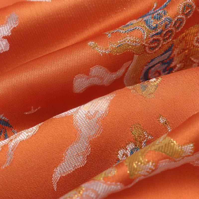 Buddha Stonesオレンジ麒麟吉兆雲カエルボタン長袖メンズジャケットポケット付き - image 12