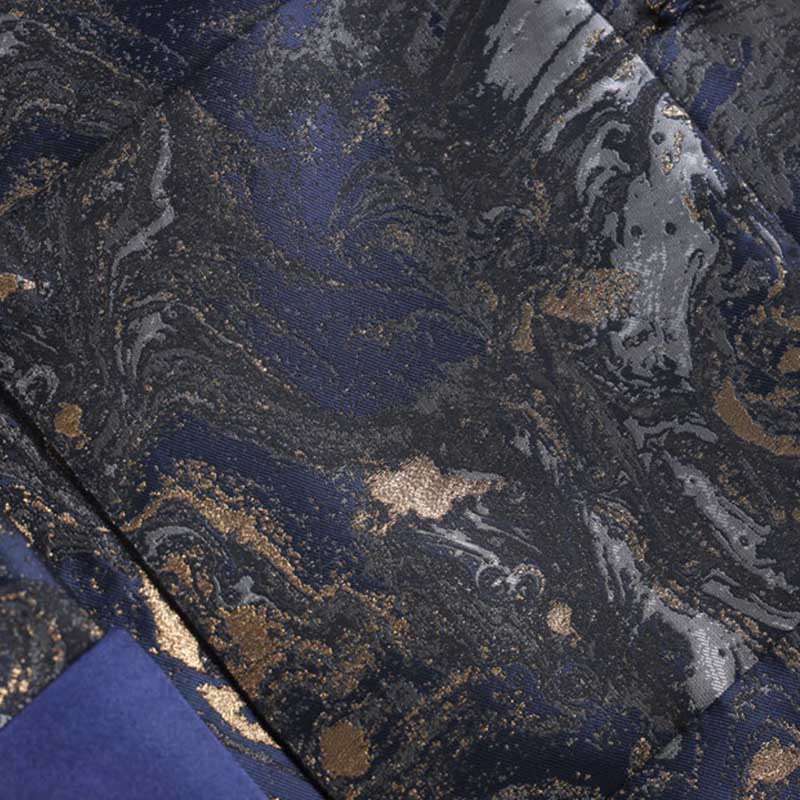 Buddha Stonesと青い流水山カエルボタンの長袖メンズジャケット（ポケット付き） - image 8