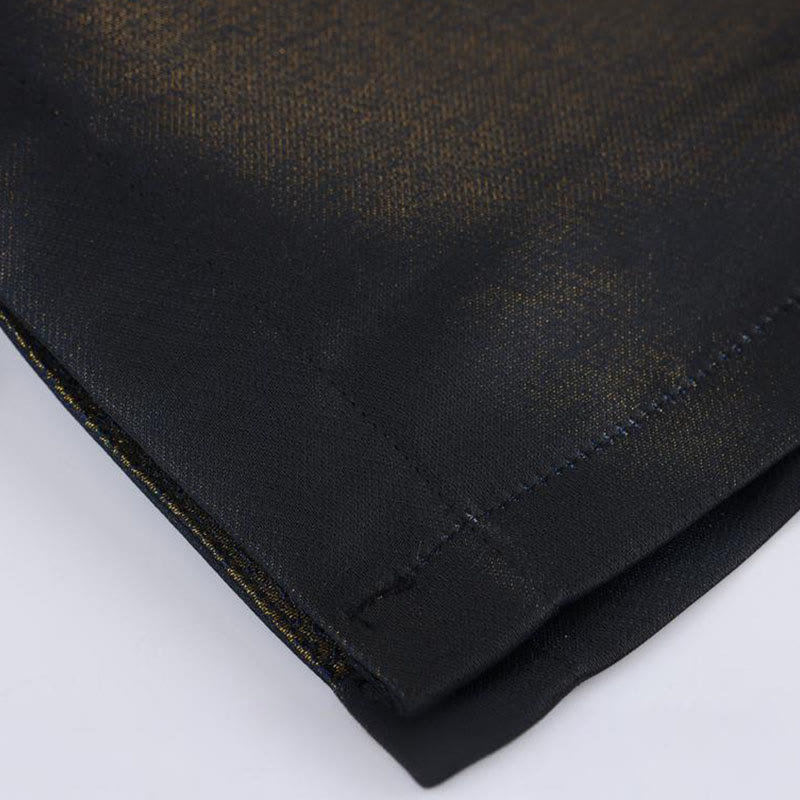 Buddha Stonesゴールデンデザートブルーフラワー カエルボタン 長袖 メンズジャケット ポケット付き - image 10