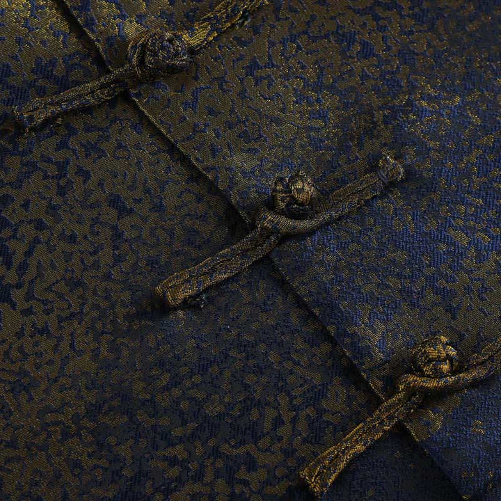 Buddha Stonesゴールデンデザートブルーフラワー カエルボタン 長袖 メンズジャケット ポケット付き - image 7