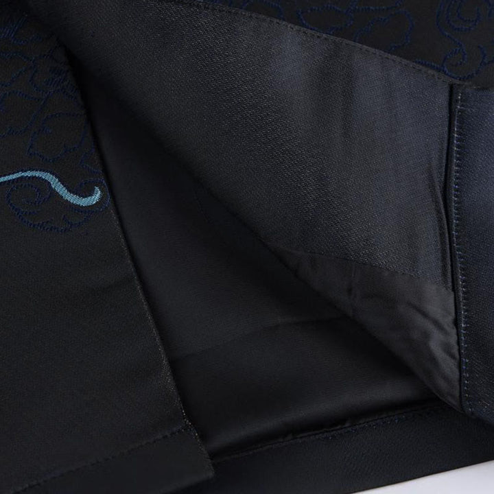 Buddha Stonesゴールデンデザートブルーフラワー カエルボタン 長袖 メンズジャケット ポケット付き - image 9