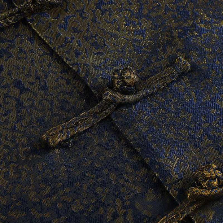 Buddha Stonesゴールデンデザートブルーフラワー カエルボタン 長袖 メンズジャケット ポケット付き - image 8