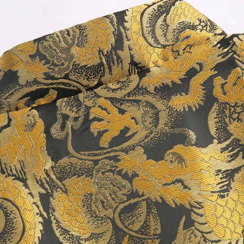 Buddha Stones冬用 ドラゴン ジャカード 暖かい フロッグボタン 長袖 メンズ ジャケット ポケット付き - image 5