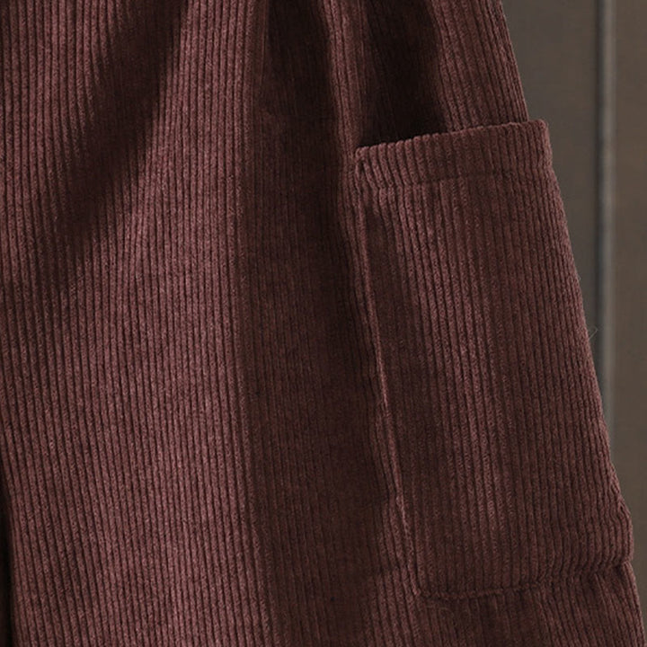 Buddha Stonesフリース裏地 ハイウエスト レディース ワイドレッグ コーデュロイ コットンパンツ ポケット付き - image 5