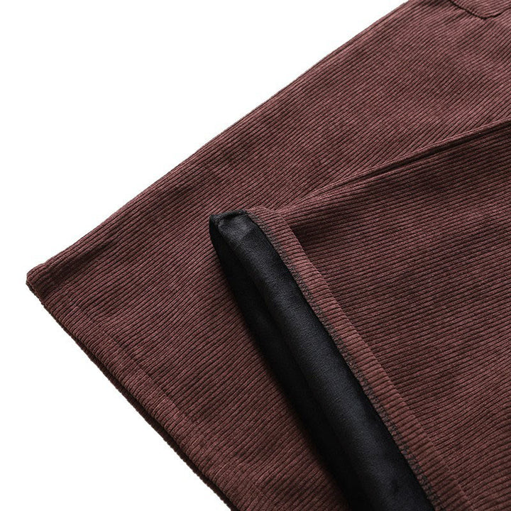 Buddha Stonesフリース裏地 ハイウエスト レディース ワイドレッグ コーデュロイ コットンパンツ ポケット付き - image 9