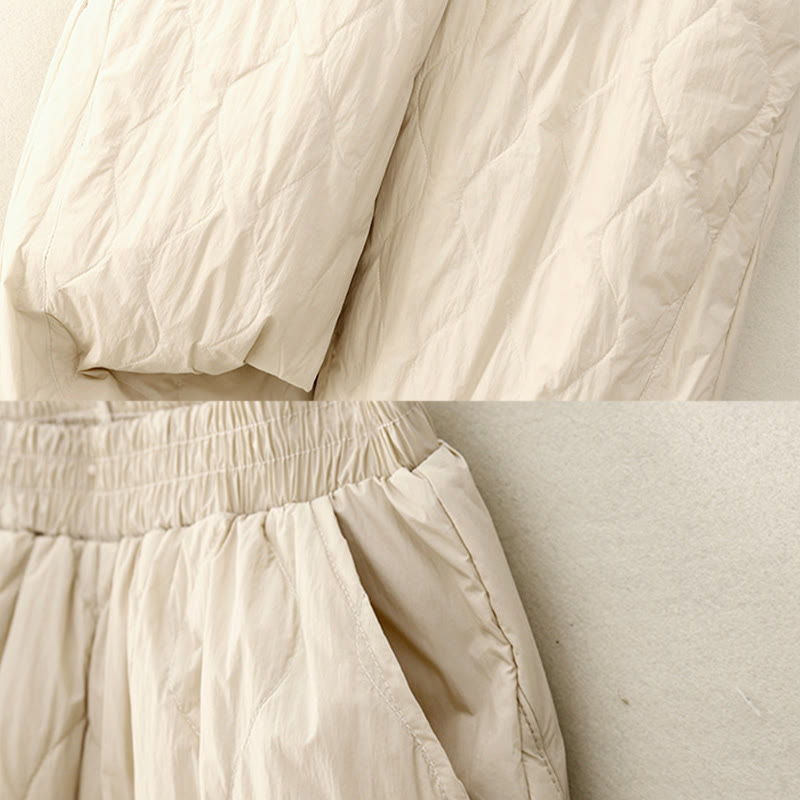 Buddha Stones冬用 無地 レディース コットン サーマルパンツ ポケット付き - image 5