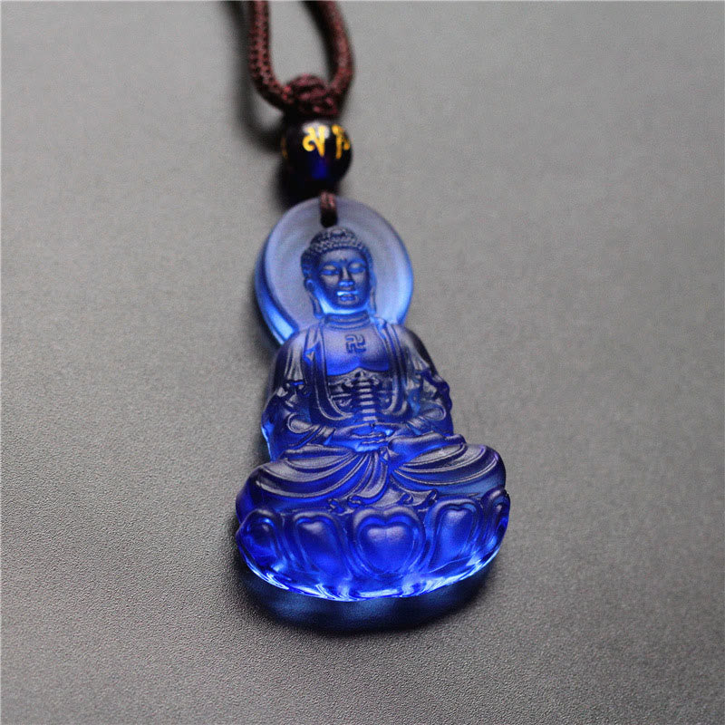 Buddha Stonesリュウリ クリスタル メディスン ブッダ セレニティ ネックレス ペンダント - image 2