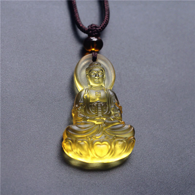 Buddha Stonesリュウリ クリスタル メディスン ブッダ セレニティ ネックレス ペンダント - image 4