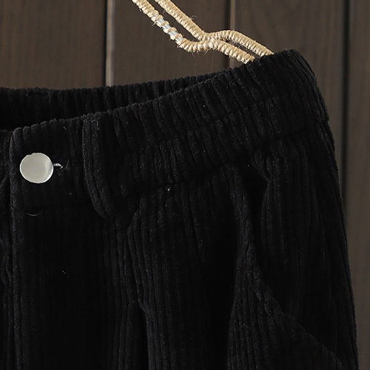 Buddha Stonesレディース 冬用 無地 コーデュロイ コットン ハイウエスト フリース裏地 ハーレムパンツ ポケット付き - image 14