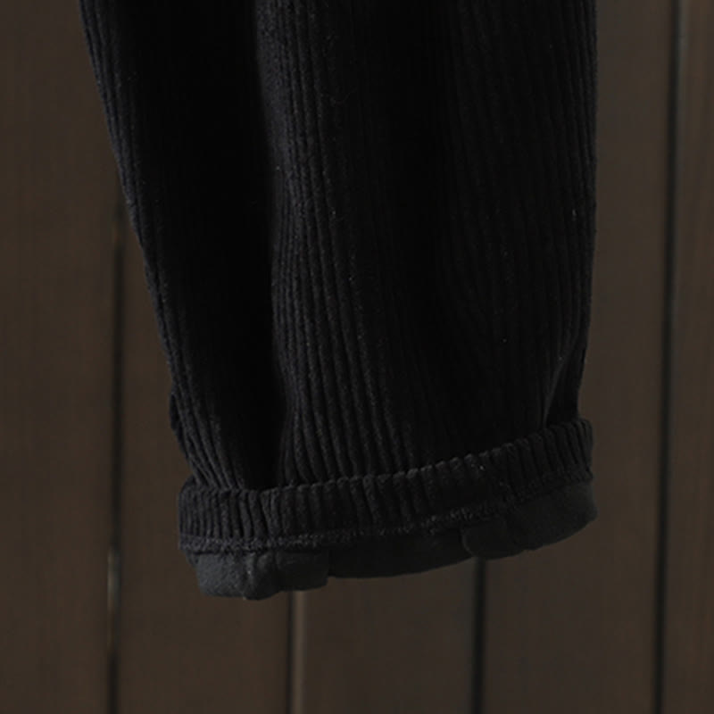 Buddha Stonesレディース 冬用 無地 コーデュロイ コットン ハイウエスト フリース裏地 ハーレムパンツ ポケット付き - image 16