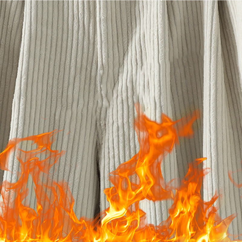 Buddha Stonesレディース 冬用 無地 コーデュロイ コットン ハイウエスト フリース裏地 ハーレムパンツ ポケット付き - image 10