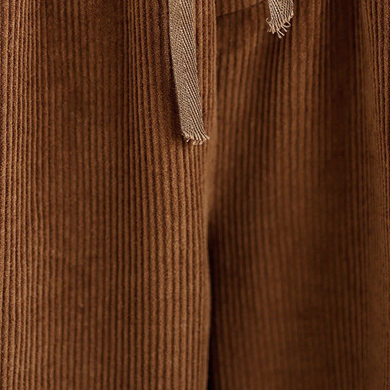 Buddha Stonesレディース カラーコントラスト ドローストリングデザイン コーデュロイパンツ ポケット付き - image 6