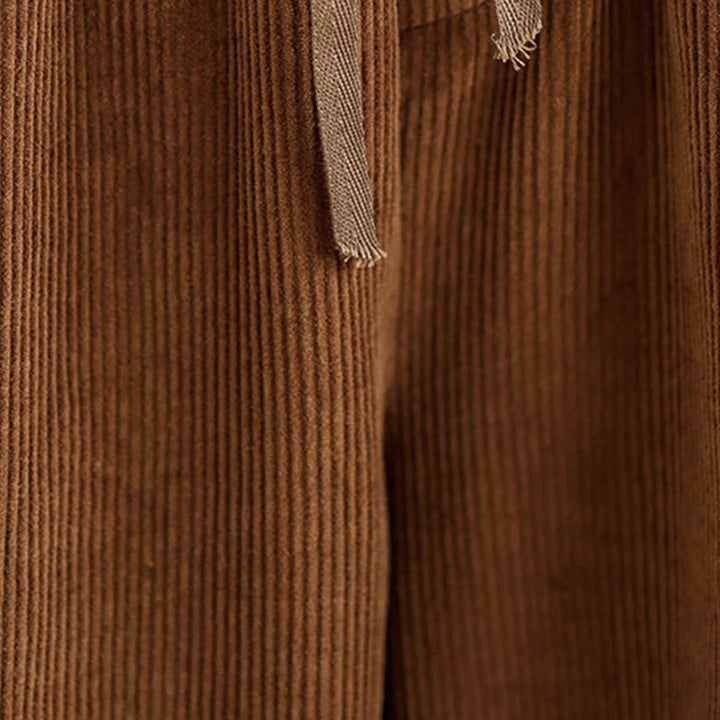 Buddha Stonesレディース カラーコントラスト ドローストリングデザイン コーデュロイパンツ ポケット付き - image 6