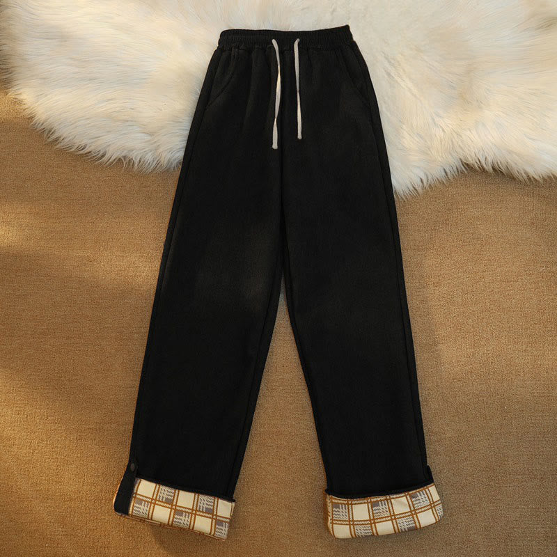 Buddha Stonesレディース パッチワーク コットン コーデュロイ フリース裏地 ワイドレッグパンツ ポケット付き - image 13