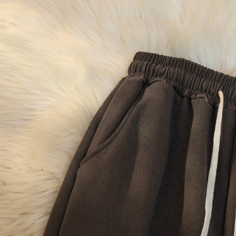 Buddha Stonesレディース パッチワーク コットン コーデュロイ フリース裏地 ワイドレッグパンツ ポケット付き - image 4