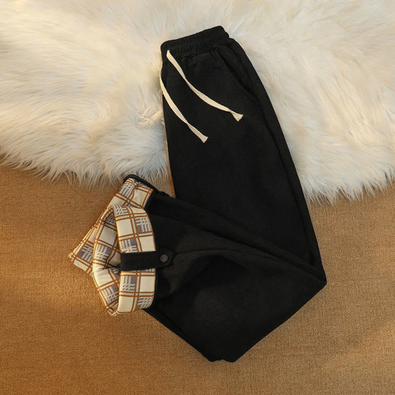 Buddha Stonesレディース パッチワーク コットン コーデュロイ フリース裏地 ワイドレッグパンツ ポケット付き - image 16