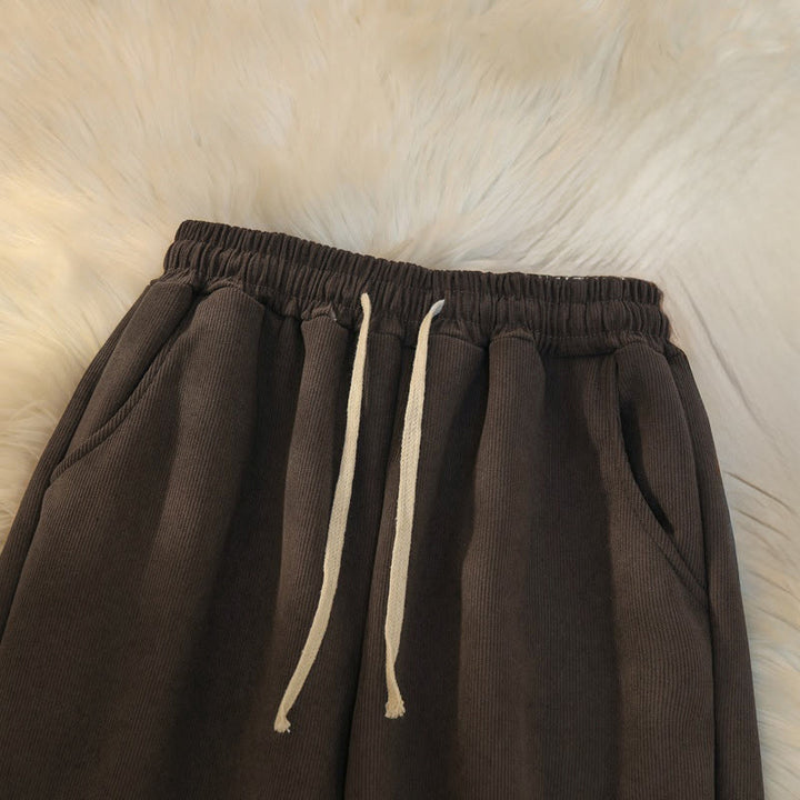 Buddha Stonesレディース パッチワーク コットン コーデュロイ フリース裏地 ワイドレッグパンツ ポケット付き - image 3