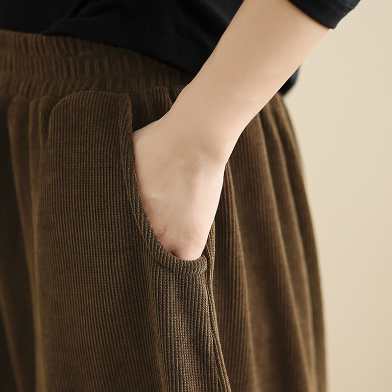 Buddha Stonesレディース 秋冬 パッチワーク 無地 コーデュロイ ハーレムパンツ ポケット付き - image 12