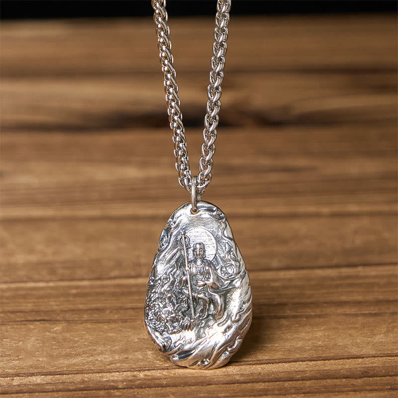 Buddha Stones 銅製地蔵菩薩慈悲ペンダントネックレス - 仏陀とキールチェーン - image 9