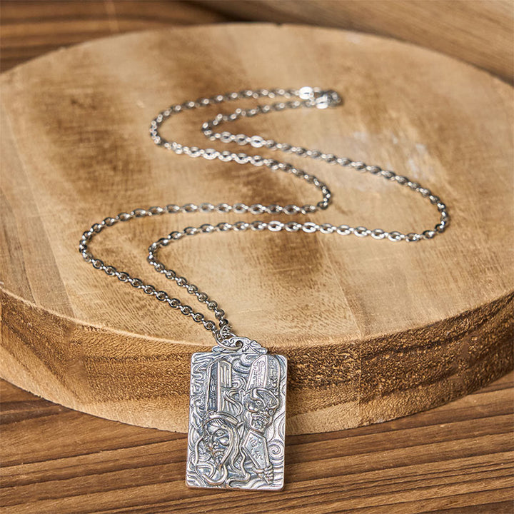 Buddha Stones 銅製 ブラック ホワイト 無常模様 バランスペンダントネックレス - image 2