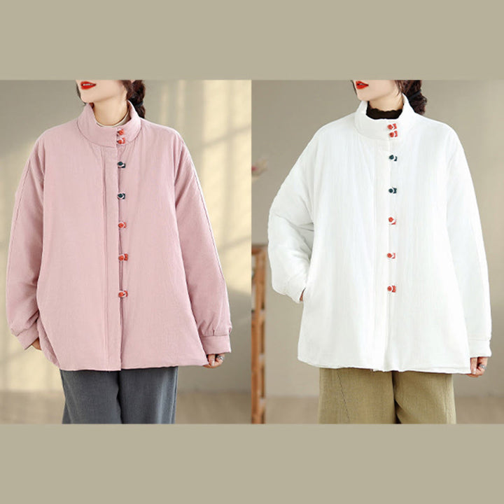 Buddha Stonesレディース 冬用 中国風フロッグボタン 長袖 コットン 厚手ジャケット ポケット付き - image 20