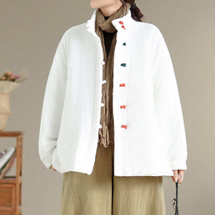 Buddha Stonesレディース 冬用 中国風フロッグボタン 長袖 コットン 厚手ジャケット ポケット付き - image 13