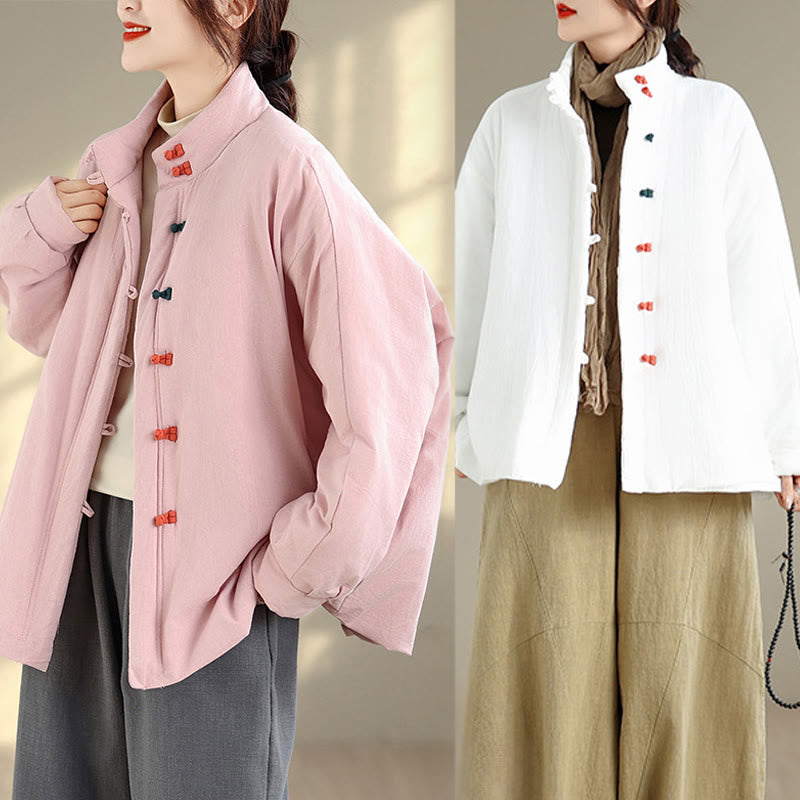 Buddha Stonesレディース 冬用 中国風フロッグボタン 長袖 コットン 厚手ジャケット ポケット付き - image 19